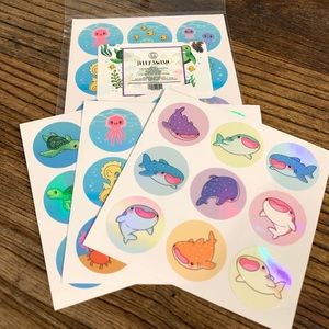 016. Jelly Swish Holographic Sea Creature Stickers 2 Packs